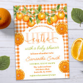 Invitation Orange Citrus En vichy Baby shower Little Cutie