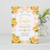Invitation Orange Citrus First Birthday Party Invite (Debout devant)