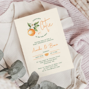 Invitation Orange Citrus Little Cutie Couples Baby Sprinkle
