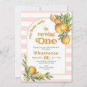 Invitation Orange Citrus Little Cutie Un 1er anniversaire (Devant)