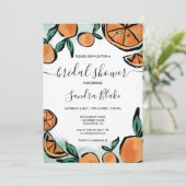 Invitation Orange Citrus Moderne Aquarelle Botanique Invitati (Debout devant)