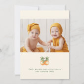 Invitation Orange Citrus Petits Agrumes Jumeaux Photo Anniver (Dos)