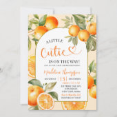 Invitation Orange Citrus Thème Baby shower Fruit été (Devant)