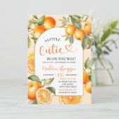 Invitation Orange Citrus Thème Baby shower Fruit été (Debout devant)
