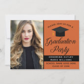Invitation Orange College Graduate Photo Party (Devant)