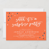 Invitation Orange Confetti C'est un anniversaire de fête surp (Devant)