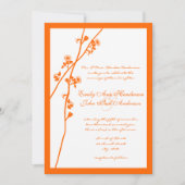 Invitation Orange Coral Fleur sauvage Branche Mariage Invite (Devant)