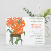 Invitation Orange Coral Mason Jar Rustic Barne Mariage (Debout devant)