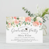 Invitation Orange Coral Peach Flowers (Debout devant)