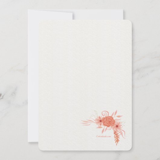 Invitation Orange coucher de soleil (Dos)