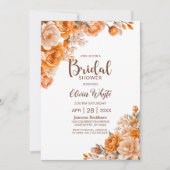 Invitation Orange Country Rose Fête des mariées Florale (Devant)