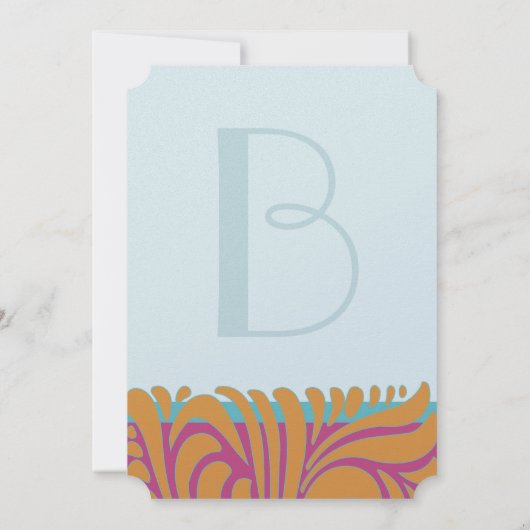 Invitation Orange Crush Aqua Fuchsia tourbillonne sur l'argen (Dos)