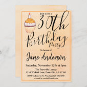 Invitation Orange Cupcake 30e fête d'anniversaire (Devant / Derrière)