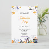 INVITATION ORANGE CUT ET CRAINTE ET PARTI PURPLE HALLOWEEN (Debout devant)