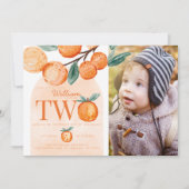 Invitation Orange Cutie deux ans de fête Photo (Devant)