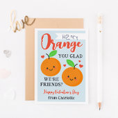 Invitation Orange Cuties Classroom Valentine's Day Card