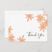 Invitation Orange Daisers on White Flat Merci Notes (Devant / Derrière)