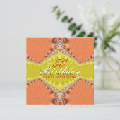 Invitation Orange Damask Fab 50e anniversaire fêtes Invitatio (Debout devant)