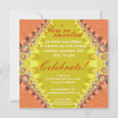 Invitation Orange Damask Fab 50e anniversaire fêtes Invitatio (Dos)