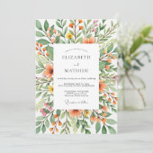 Invitation Orange Dazzling Spring Wedding (Debout devant)