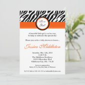 invitation orange de baby shower d'impression du (Debout devant)