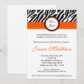 invitation orange de baby shower d'impression du (Devant / Derrière)