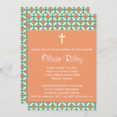 Invitation orange de baptême/baptême (Devant / Derrière)