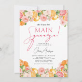 Invitation Orange de la Fête des mariées principale en agrume (Devant)