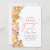 Invitation Orange de la Fête des mariées principale en agrume (Devant)