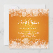 Invitation Orange de nuit de scintillement de partie de sweet (Dos)