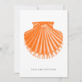 Invitation Orange de Shell de feston de dîner de répétition (Dos)