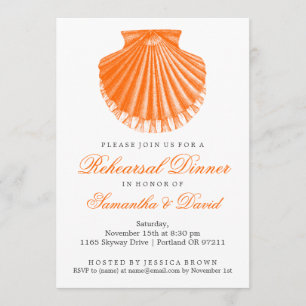 Invitation Orange de Shell de feston de dîner de répétition