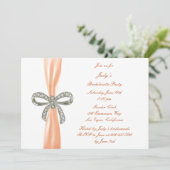Invitation Orange Diamond Bow Bachelorette Party (Debout devant)