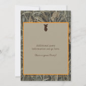 Invitation Orange d'invitation de partie de Camo Bachelorette (Dos)