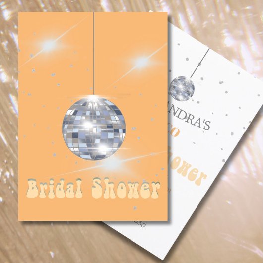 Invitation Orange Disco Ball Fête des mariées