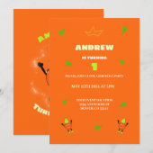 Invitation Orange drôle (Devant / Derrière)