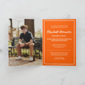 Invitation Orange Edgy Abstrait Torn Photo Graduation (Intérieur)