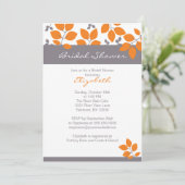 Invitation orange élégant de Fête de la mariée (Debout devant)