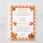 Invitation Orange En vichy Baby shower Citrouille (Devant)