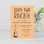 Invitation Orange et Black Born Two Rock Guitare 2e anniversa (Debout devant)