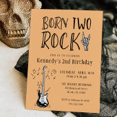 Invitation Orange et Black Born Two Rock Guitare 2e anniversa