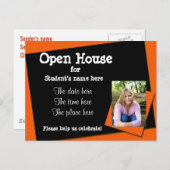 Invitation Orange et black open house (Devant / Derrière)