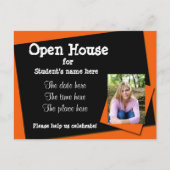 Invitation Orange et black open house (Devant)