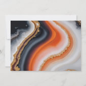 Invitation Orange Et Marine Blue Agate Mariage tendance (Dos)