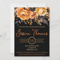 Orange et noir, Halloween, Fête des mariées floral