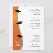 Invitation orange et noire d'obtention du diplôme (Dos)