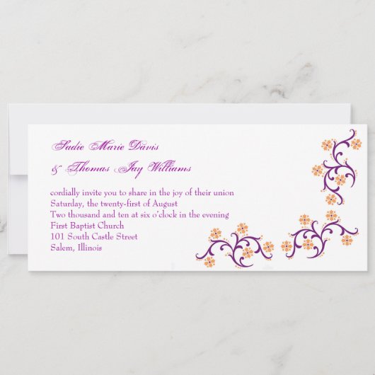 Invitation orange et violet (Devant)