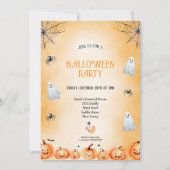 INVITATION ORANGE ET WHAT ET BLACK HALLOWEEN PARTY (Devant)