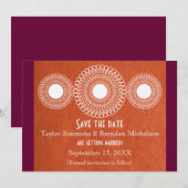 Invitation Orange Extrême-Orient Élégance Enregistrez la Date (Devant / Derrière)