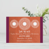 Invitation Orange Extrême-Orient Élégance Enregistrez la Date (Debout devant)